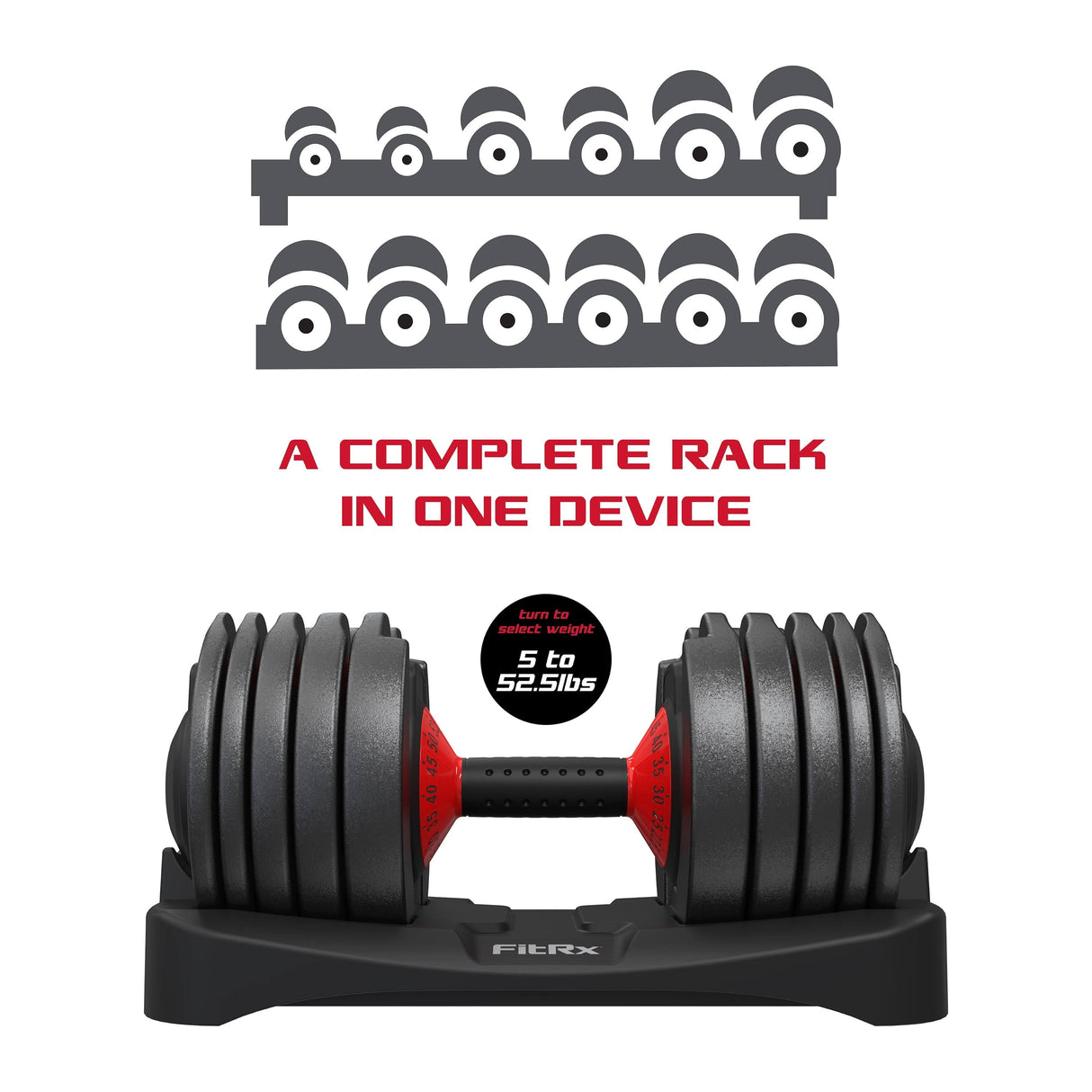 SmartBell Precision: Fitrx Quick-Select Adjustable Dumbbell for Efficient Home Workouts, Quick-Select Convenience: Fitrx SmartBell Adjustable Dumbbell - Elevate Your Fitness Journey