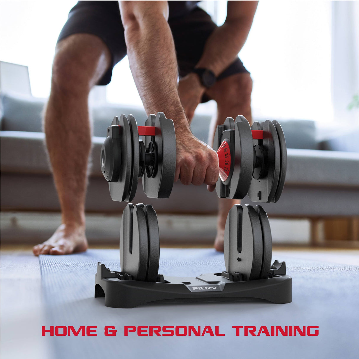SmartBell Precision: Fitrx Quick-Select Adjustable Dumbbell for Efficient Home Workouts, Quick-Select Convenience: Fitrx SmartBell Adjustable Dumbbell - Elevate Your Fitness Journey