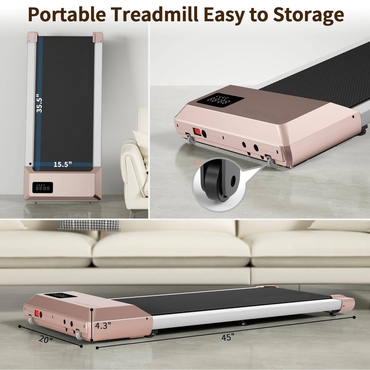 Quiet Fitness Innovation: DeerRun Walking Pad Treadmill 2.5hp - 2 in 1 Walking and Jogging Experience, Under Desk Fitness Revolution: DeerRun Walking Pad Treadmill - Ultra-Quiet with Remote Control,