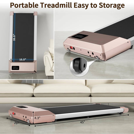 Quiet Fitness Innovation: DeerRun Walking Pad Treadmill 2.5hp - 2 in 1 Walking and Jogging Experience, Under Desk Fitness Revolution: DeerRun Walking Pad Treadmill - Ultra-Quiet with Remote Control,