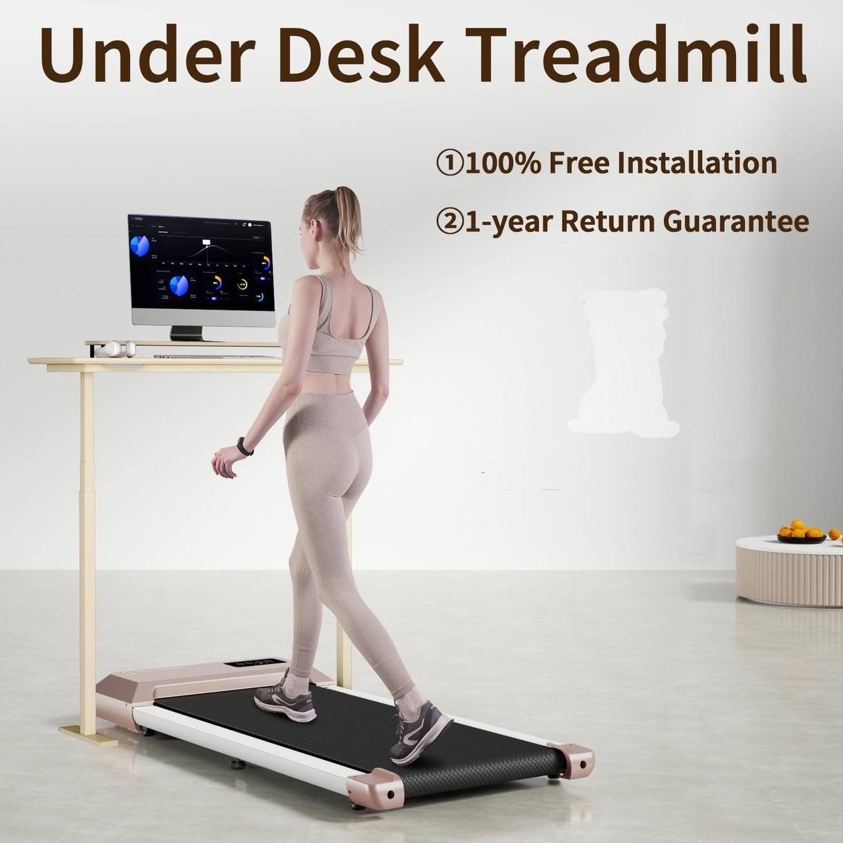 Quiet Fitness Innovation: DeerRun Walking Pad Treadmill 2.5hp - 2 in 1 Walking and Jogging Experience, Under Desk Fitness Revolution: DeerRun Walking Pad Treadmill - Ultra-Quiet with Remote Control,