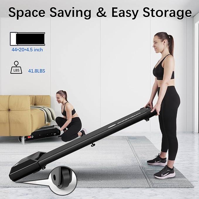 Quiet Fitness Innovation: DeerRun Walking Pad Treadmill 2.5hp - 2 in 1 Walking and Jogging Experience, Under Desk Fitness Revolution: DeerRun Walking Pad Treadmill - Ultra-Quiet with Remote Control,