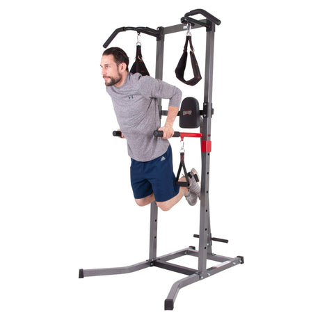 Powerful Fitness Hub: Body Flex Sports Champ Multi-function Adjustable Power Tower, Versatile Workout Station: Body Flex Sports Champ Fitness Power Tower - Adjustable and Multi-functional, Champion Your Fitness Journey