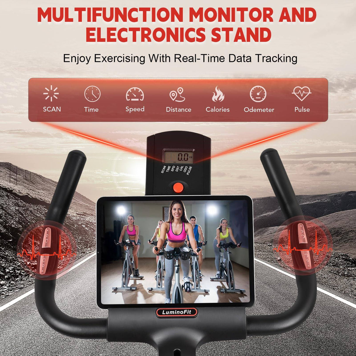 Home Fitness Excellence: Exercise Bike with 330lbs Weight Capacity, Silent Belt Drive, and Tablet Holder, Silent Strength: Stationary Bikes for Home - 330lbs Capacity, Quiet Belt Drive, LCD Monitor,Total Home Workout: Indoor Cycling Bike